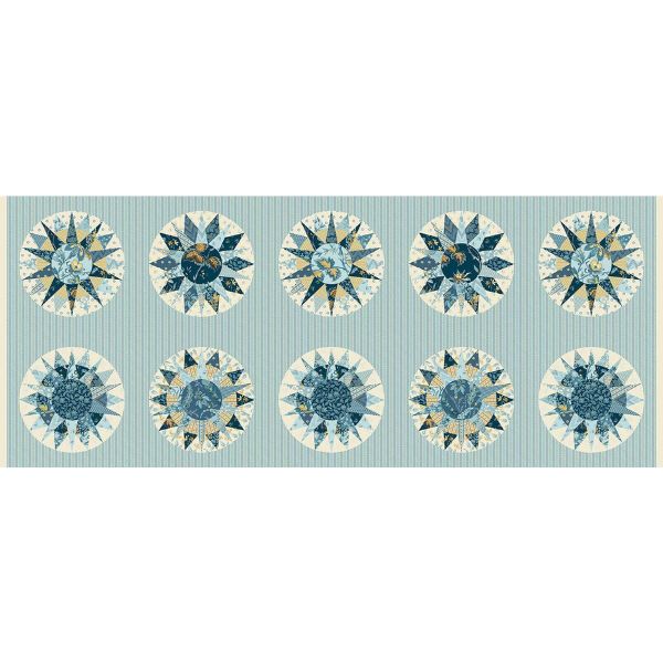 1178-LB Marine Compass Multi Panel Beach House Laundry Basket Quilts Makower