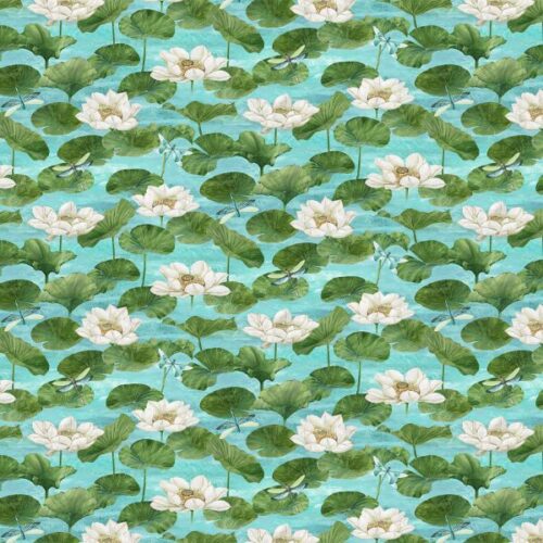 DP27208-68 Light Lily Pads Tranquil Waters