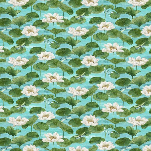 DP27208-68 Light Lily Pads Tranquil Waters