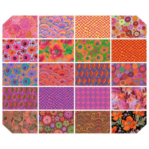 FB410GP.AUG24HOT 10 Charm Pack Hot Kaffe Fassett Collective Autumn 2024