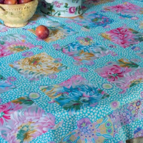 Summer Flowers Tablecloth Lifestyle Kaffe Fassett's Brilliant Little Patchwork Collection
