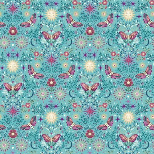 072_T Night Garden Teal Luna by Makower