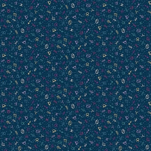 076_B Zodiac Blue Luna by Makower