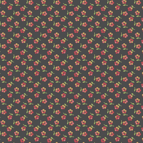 1199-K Pinwheels Charcoal Rambling Rose by Renee Nanneman