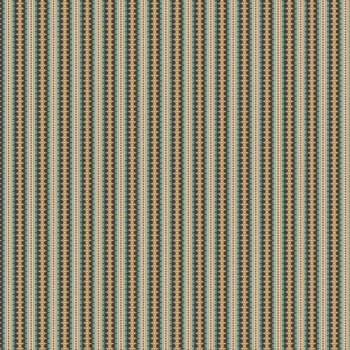 1201-T Stripe Teal Rambling Rose by Renee Nanneman