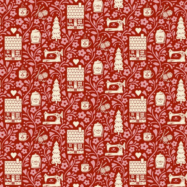 1251-R Vignette Garnet Cozy House by Judy Jarvi Andover