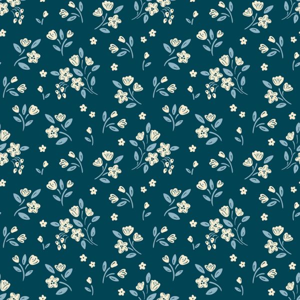 1252-B Apple Blossom Midnight Cozy House by Judy Jarvi Makower