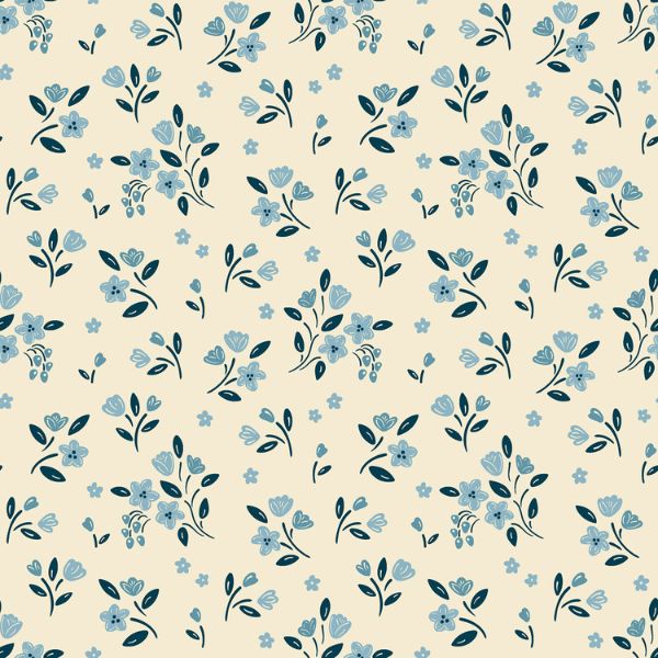 1252-LB Apple Blossom Ivory Cozy House by Judy Jarvi Makower