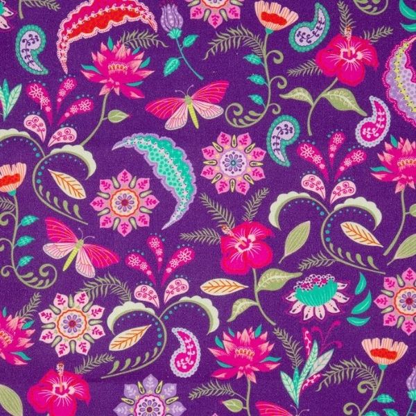 3439-06 Exotic Oasis Purple Bohemian Summer by Craft Cotton Co