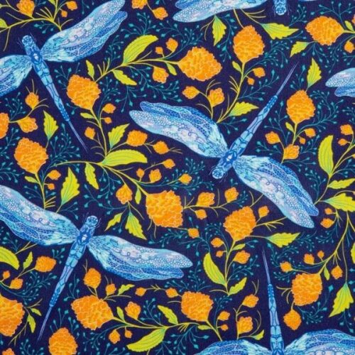 3440-01 Dragonfly Navy Dragonflies by Craft Cotton Co