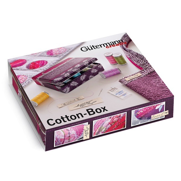 799783 Gutermann Thread Storage Tin Cotton No.30 12 x 300m, 5 Universal Needles & 3 Labels