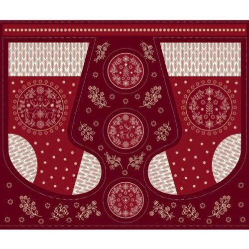 C89 Saariselka Red Stocking Panel Lewis & Irene