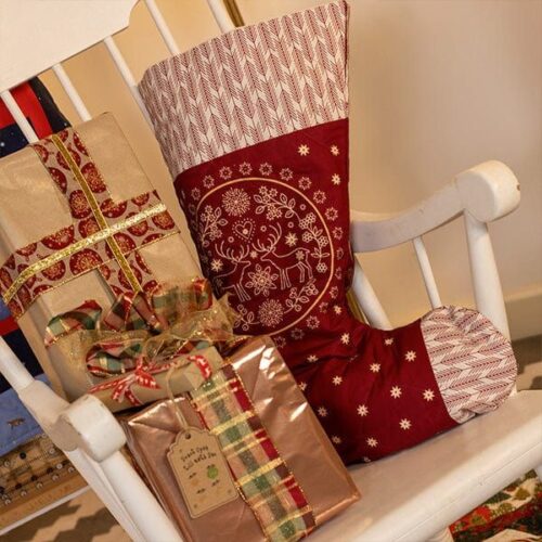 C89 Saariselka Red Stocking Panel Lewis & Irene Lifestyle