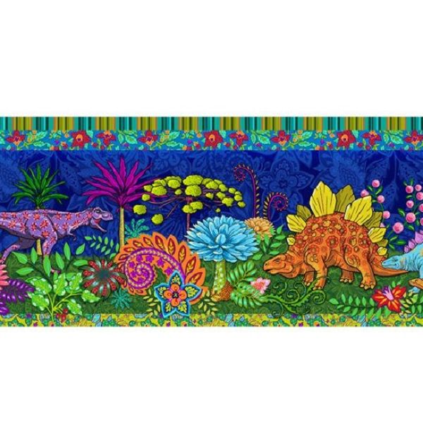 Dinoflore Velvet Border Blue Odile Bailloeul (approx. 13cm wide)