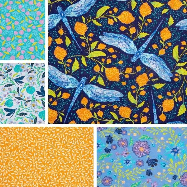 Dragonflies Fat Quarter Pack Flat by Craft Cotton Co