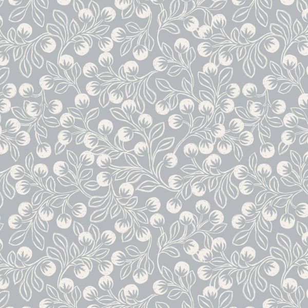 F658.2 Snowberries on Grey Flannel Secret Winter Garden Flannel Lewis & Irene