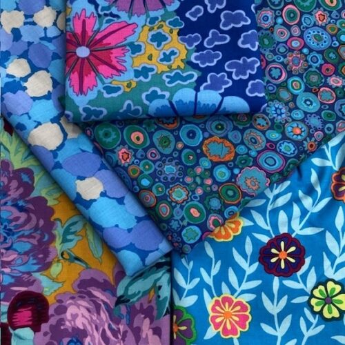 Floral Blues Fat Quarter Pack 5 pcs Kaffe Fassett Collective