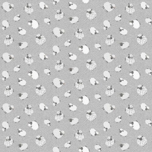 068_S Woolly Sheep Grey Fun on the Farm by Makower