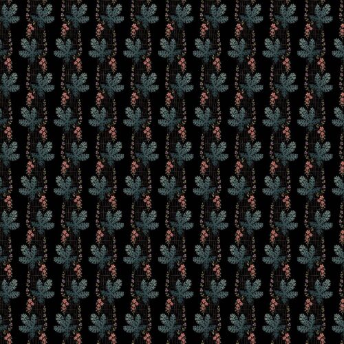 1374-K Leaf Stripe Charcoal Dahlia Edyta Sitar