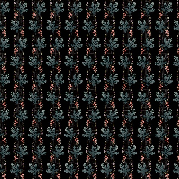 1374-K Leaf Stripe Charcoal Dahlia Edyta Sitar