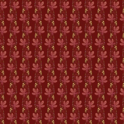 1374-R Leaf Stripe Red Dahlia Edyta Sitar