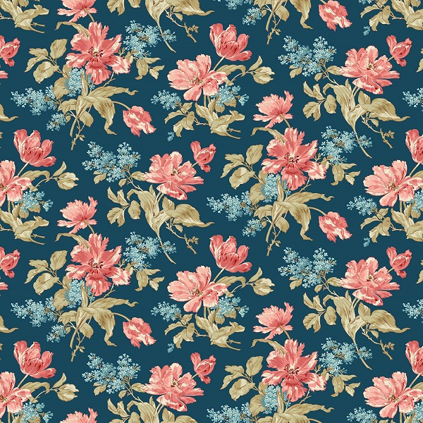 1472-B Front Porch Bouquet Navy Lighthouse by Edyta Sitar