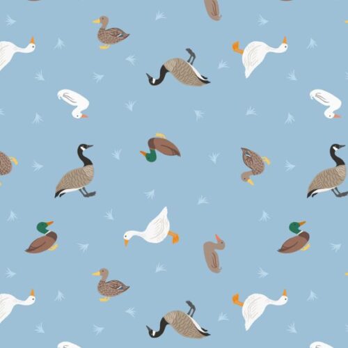 SM80.2 Ducks and Geese on Sunny Blue Small Things...Rivers & Creeks Lewis & Irene