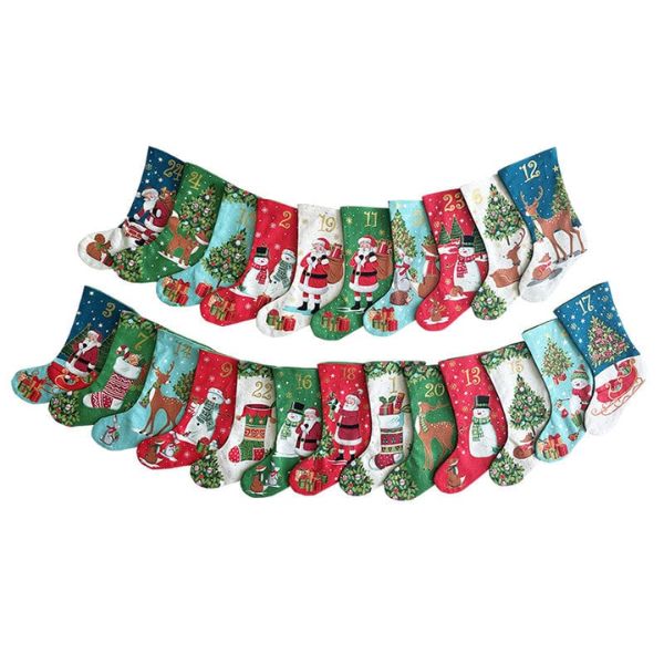 2487-1 Mini Stocking Advent Calendar Panel Completed