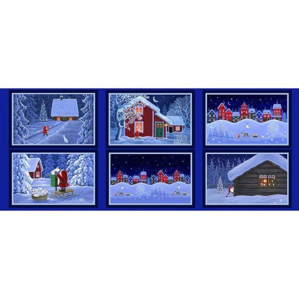 CE20 Half Yard Placemat Panel Tomtens Village Lewis & Irene