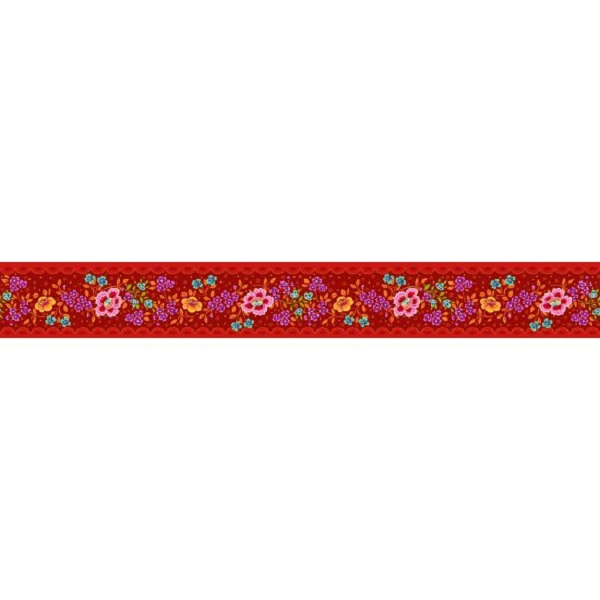 India Red Velvet Border Odile Bailloeul Long