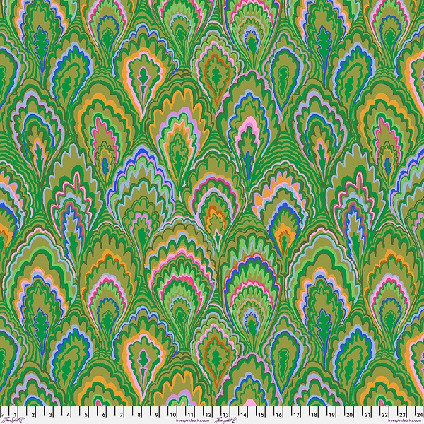 PWGP207.GREEN Marble Scallops Kaffe Fassett Collective Spring 2025