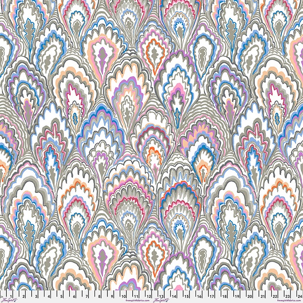 PWGP207.GREY Marble Scallops Kaffe Fassett Collective Spring 2025