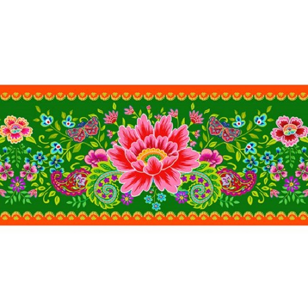 Pushkar Green Velvet Border Odile Bailloeul