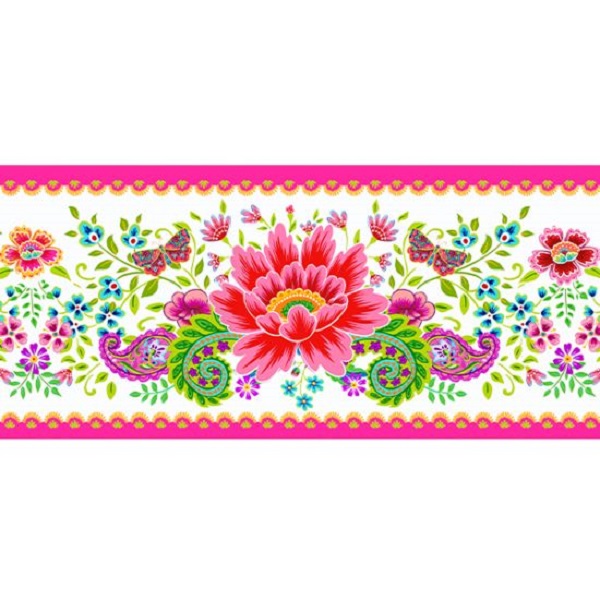 Pushkar White Velvet Border Odile Bailloeul