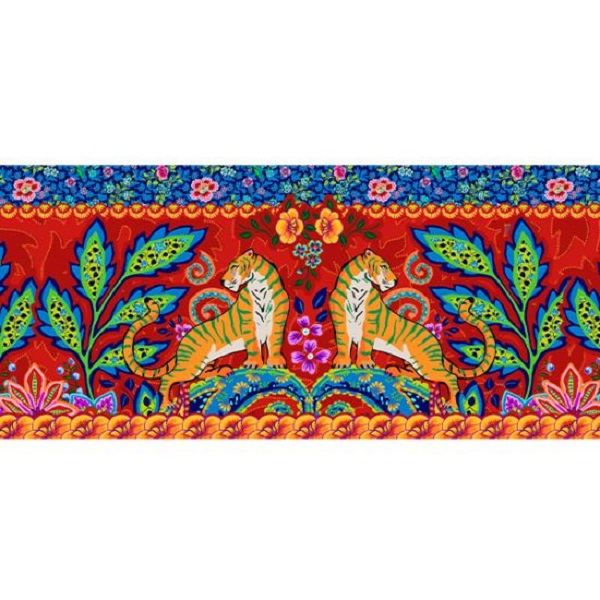 Tiger Red Velvet Border Odile Bailloeul