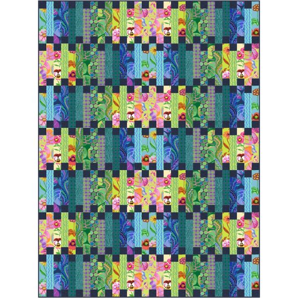 Zippers Quilt Kit Cool Kaffe Fassett Collective Spring 2025