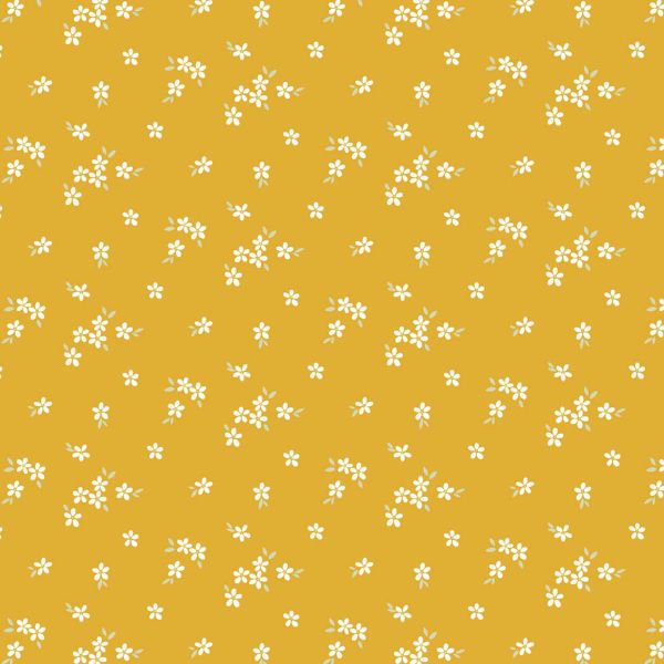 CC50.3 Flowerets Sunset Orange Joys of Spring, Cassandra Connolly Lewis & Irene