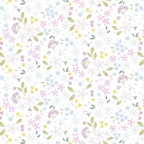 CC52.1 Floral Ode White The Pressed Flower Collection by Cassandra Connolly for Lewis & Irene