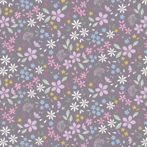 CC52.3 Floral Ode Light Charcoal Grey The Pressed Flower Collection by Cassandra Connolly for Lewis & I