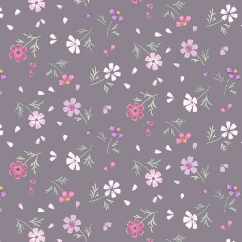 CC53.3 Floral Affections Light Charcoal Grey The Pressed Flower Collection by Cassandra Connolly for Lewis & Irene