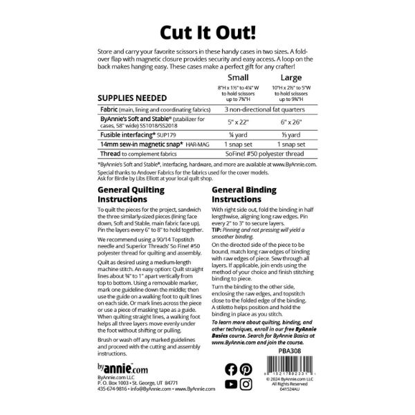 PBA308 Cut it Out! Scissor Holder Pattern ByAnnie