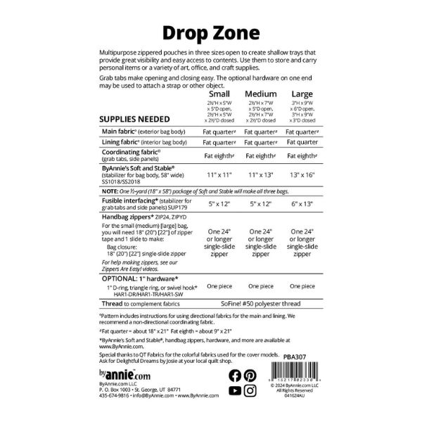 PBA307 Drop Zone Purse Pattern ByAnnie