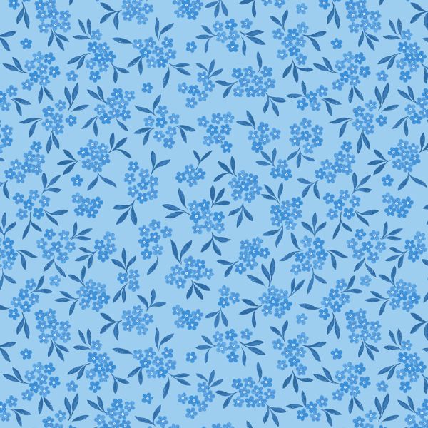 A915B Forget Me Not on Light Blue Forget-Me-Not Lane by Lewis & Irene