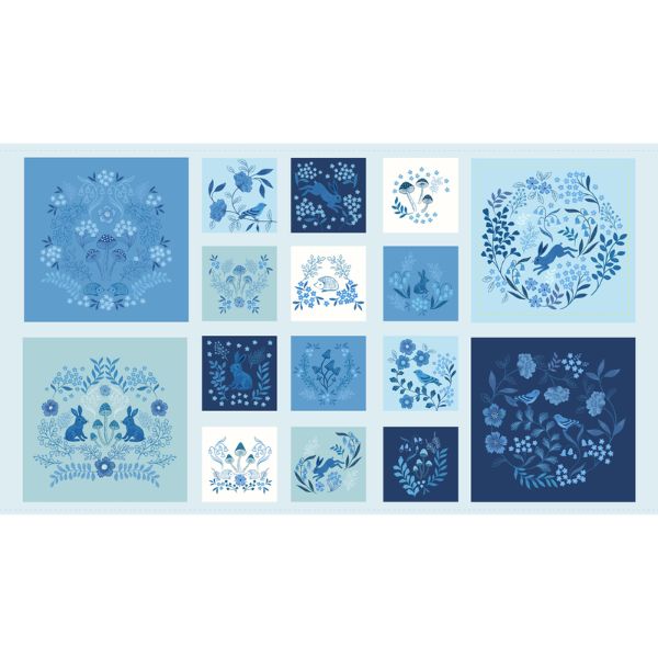A918 Forget Me Not Lane 5 and 10 Square Panel Forget-Me-Not Lane by Lewis & Irene