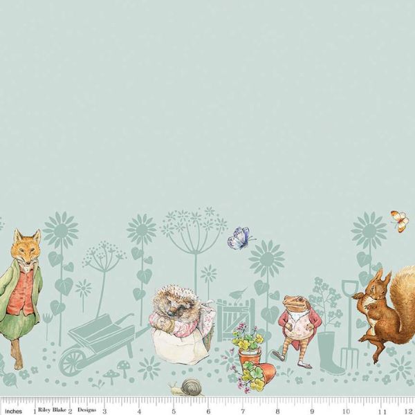 CD15867 Border Print Blue Peter Rabbit & Friends by Riley Blake