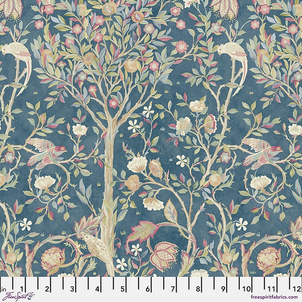 PWWM122.TEAL SM Melsetter Red House by Morris & Co.