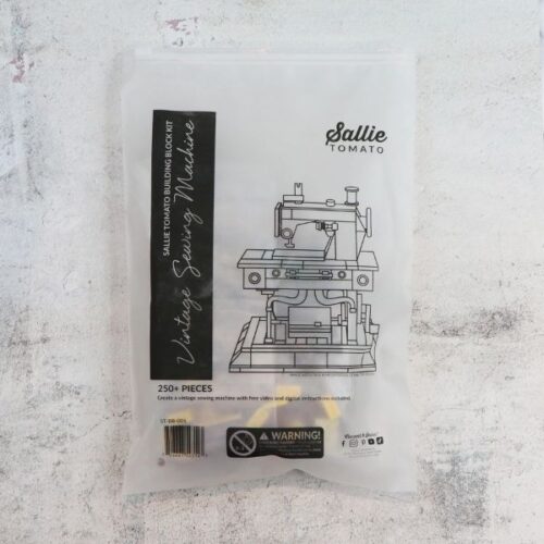 Sallie Tomato Vintage Sewing Machine Building Block Set Packaging