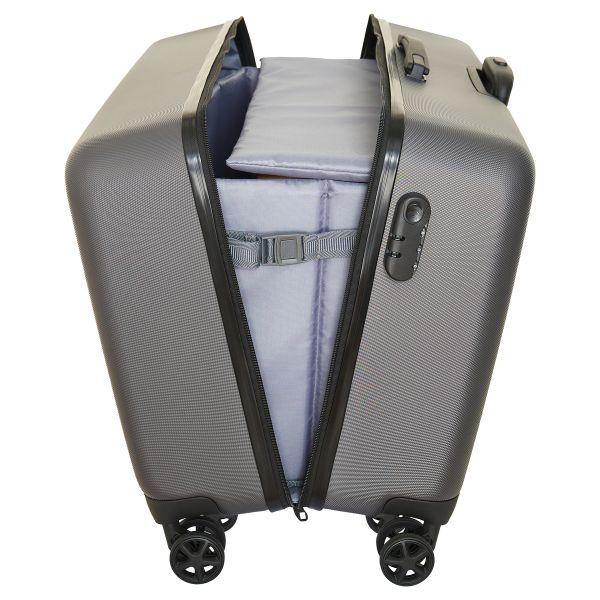 Sewing Machine Trolley Bag Large Metallic Silver Side Opening