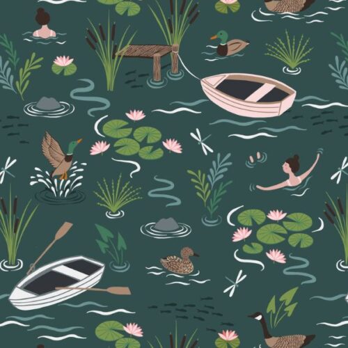 A625.3 A Dip in the Lake at Dusk On the Lake by Lewis & Irene