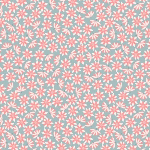 A628.3 Pink Lillies on Blue On the Lake by Lewis & Irene